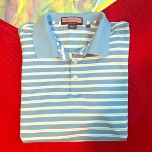 Vineyard Vines blue striped polo